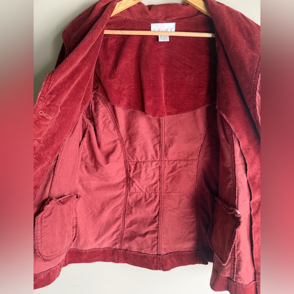 Soft Surroundings Red Corduroy Embroidered Jacket Size M - Picture 7 of 12